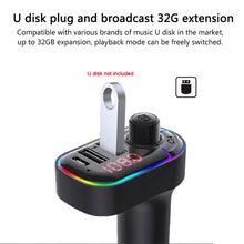 Load image into Gallery viewer, C12 Multifunctional Car Dual USB Charger Bluetooth FM Transmitter with Atmosphere Light, C12