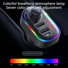 Load image into Gallery viewer, C12 Multifunctional Car Dual USB Charger Bluetooth FM Transmitter with Atmosphere Light, C12