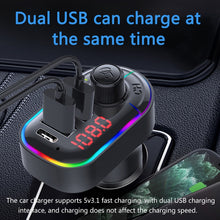Load image into Gallery viewer, C12 Multifunctional Car Dual USB Charger Bluetooth FM Transmitter with Atmosphere Light, C12
