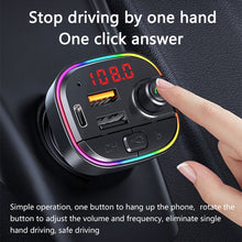 Load image into Gallery viewer, C13 Multifunctional Car Dual USB PD Fast Charger Bluetooth FM Transmitter with Atmosphere Light, C13