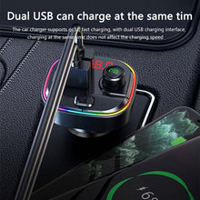 Load image into Gallery viewer, C13 Multifunctional Car Dual USB PD Fast Charger Bluetooth FM Transmitter with Atmosphere Light, C13