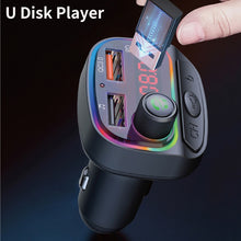 Load image into Gallery viewer, C14 Multifunctional Car Dual QC3.0+PD18W USB Charger Bluetooth FM Transmitter with Atmosphere Light, C14