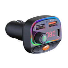 Load image into Gallery viewer, C15 Multifunctional Car Dual 3.1A+Type-C USB Charger Bluetooth FM Transmitter with Atmosphere Light, C15