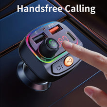Load image into Gallery viewer, C15 Multifunctional Car Dual 3.1A+Type-C USB Charger Bluetooth FM Transmitter with Atmosphere Light, C15