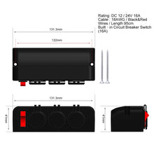 Load image into Gallery viewer, 3 in 1 12-24V 16A Car Cigarette Lighter Socket with Overload Protection Switch Control, 3 in 1 12-24V 16A