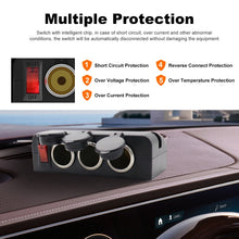 Load image into Gallery viewer, 3 in 1 12-24V 16A Car Cigarette Lighter Socket with Overload Protection Switch Control, 3 in 1 12-24V 16A