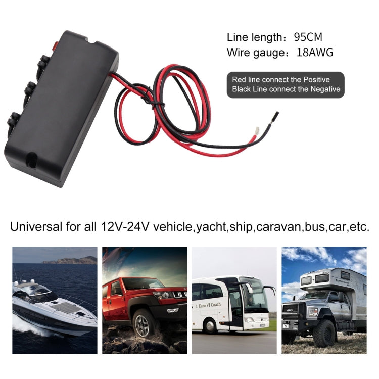 3 in 1 12-24V 16A Car Cigarette Lighter Socket with Overload Protection Switch Control, 3 in 1 12-24V 16A