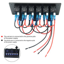 Load image into Gallery viewer, Multi-functional Combination Switch Panel 12V / 24V 6 Way Switches + Dual USB Charger for Car RV Marine Boat, 6 Way (Blue Light), 6 Way (Green Light), 6 Way (Red Light)