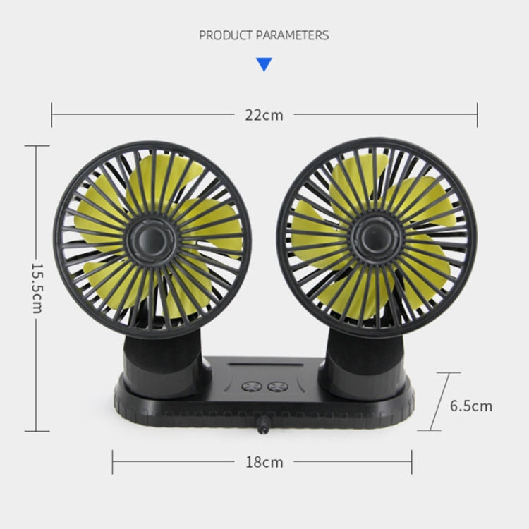 F404 Car Center Console USB Dual-head Electric Cooling Fan with Aromatherapy, F404