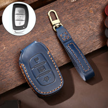 Load image into Gallery viewer, Hallmo Car Cowhide Leather Key Protective Cover Key Case for Hyundai IX35 A Style, For Hyundai IX35 A Style