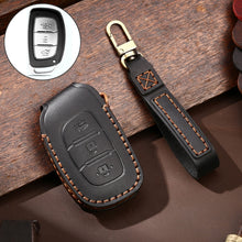 Load image into Gallery viewer, Hallmo Car Cowhide Leather Key Protective Cover Key Case for Hyundai IX35 B Style, For Hyundai IX35 B Style