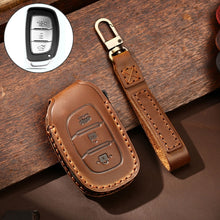 Load image into Gallery viewer, Hallmo Car Cowhide Leather Key Protective Cover Key Case for Hyundai IX35 B Style, For Hyundai IX35 B Style
