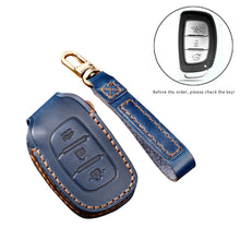 Load image into Gallery viewer, Hallmo Car Cowhide Leather Key Protective Cover Key Case for Hyundai IX35 B Style, For Hyundai IX35 B Style