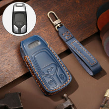 Load image into Gallery viewer, Hallmo Car Cowhide Leather Key Protective Cover Key Case for Audi A6L / A8L / A4 / A7 / A5 A Style, For Audi A6L A Style