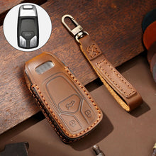 Load image into Gallery viewer, Hallmo Car Cowhide Leather Key Protective Cover Key Case for Audi A6L / A8L / A4 / A7 / A5 A Style, For Audi A6L A Style