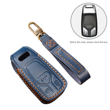 Load image into Gallery viewer, Hallmo Car Cowhide Leather Key Protective Cover Key Case for Audi A6L / A8L / A4 / A7 / A5 A Style, For Audi A6L A Style