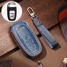 Load image into Gallery viewer, Hallmo Car Cowhide Leather Key Protective Cover Key Case for Audi A6L / A8L / A4 / A7 / A5 B Style, For Audi A6L B Style