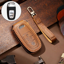 Load image into Gallery viewer, Hallmo Car Cowhide Leather Key Protective Cover Key Case for Audi A6L / A8L / A4 / A7 / A5 B Style, For Audi A6L B Style
