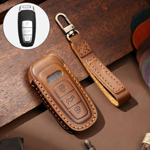 Load image into Gallery viewer, Hallmo Car Cowhide Leather Key Protective Cover Key Case for Audi A6L / A8L / A4 / A7 / A5 C Style, For Audi A6L C Style