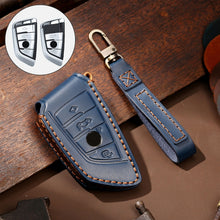 Load image into Gallery viewer, Hallmo Car Cowhide Leather Key Protective Cover Key Case for BMW Blade Style, For BMW Blade Style