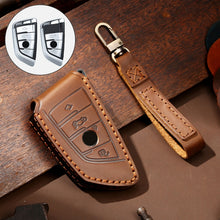 Load image into Gallery viewer, Hallmo Car Cowhide Leather Key Protective Cover Key Case for BMW Blade Style, For BMW Blade Style