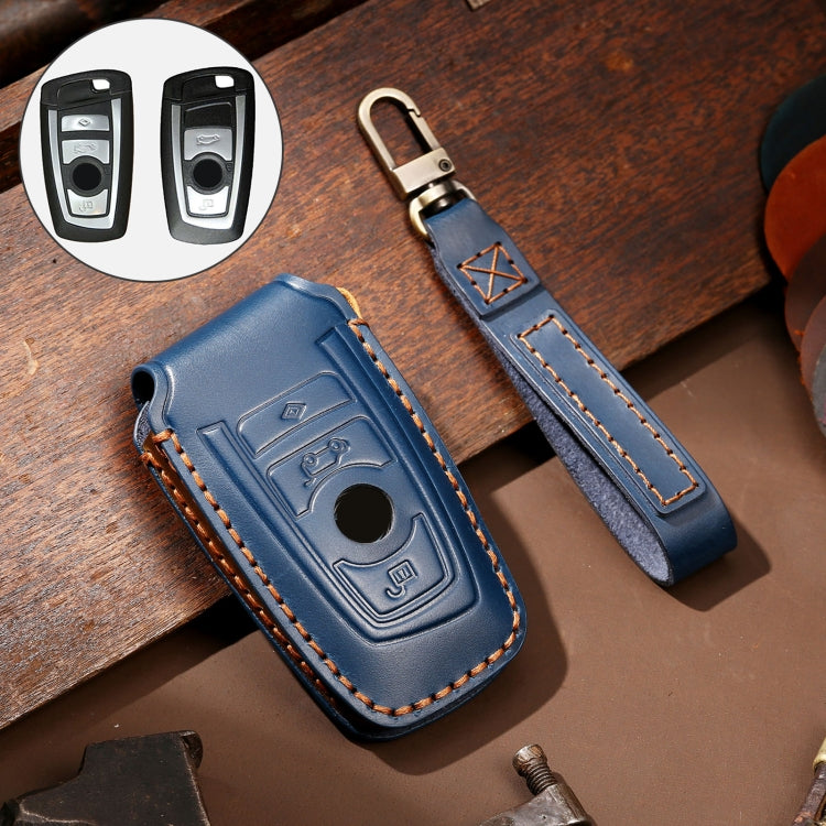 Hallmo Car Cowhide Leather Key Protective Cover Key Case for Old BMW, For Old BMW