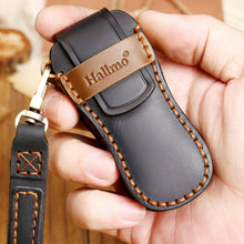 Load image into Gallery viewer, Hallmo Car Cowhide Leather Key Protective Cover Key Case for Porsche Macan 718 2021 A Style, For Porsche Macan A Style