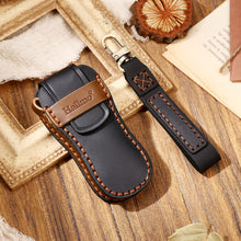 Load image into Gallery viewer, Hallmo Car Cowhide Leather Key Protective Cover Key Case for Porsche Macan 718 2021 B Style, For Porsche Macan B Style