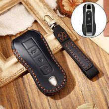 Load image into Gallery viewer, Hallmo Car Cowhide Leather Key Protective Cover Key Case for Porsche Macan 718 2021 B Style, For Porsche Macan B Style