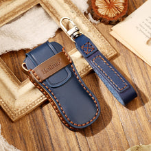 Load image into Gallery viewer, Hallmo Car Cowhide Leather Key Protective Cover Key Case for Porsche Macan 718 2021 B Style, For Porsche Macan B Style