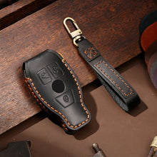 Load image into Gallery viewer, Hallmo Car Cowhide Leather Key Protective Cover Key Case for Old Mercedes-Benz E300L, For Old Mercedes-Benz E300L