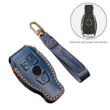 Load image into Gallery viewer, Hallmo Car Cowhide Leather Key Protective Cover Key Case for Old Mercedes-Benz E300L, For Old Mercedes-Benz E300L