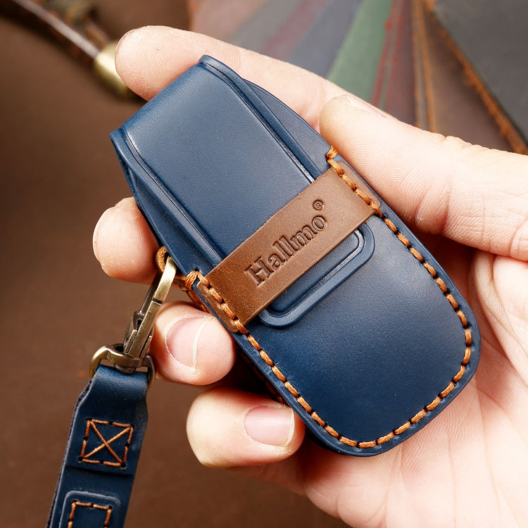 Hallmo Car Cowhide Leather Key Protective Cover Key Case for Old Mercedes-Benz E300L, For Old Mercedes-Benz E300L