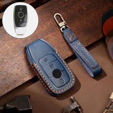Load image into Gallery viewer, Hallmo Car Cowhide Leather Key Protective Cover Key Case for New Mercedes-Benz E300L, For New Mercedes-Benz E300L