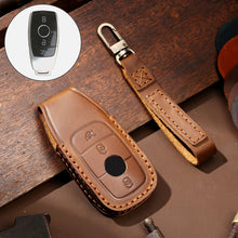 Load image into Gallery viewer, Hallmo Car Cowhide Leather Key Protective Cover Key Case for New Mercedes-Benz E300L, For New Mercedes-Benz E300L