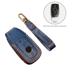 Load image into Gallery viewer, Hallmo Car Cowhide Leather Key Protective Cover Key Case for New Mercedes-Benz E300L, For New Mercedes-Benz E300L