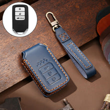 Load image into Gallery viewer, Hallmo Car Cowhide Leather Key Protective Cover Key Case for Honda Civic / Accord 3-button Tail Box, For Honda Civic / Accord 3-button Tail Box