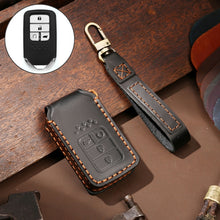 Load image into Gallery viewer, Hallmo Car Cowhide Leather Key Protective Cover Key Case for Honda Civic / Accord 4-button, For Honda Civic / Accord 4-button