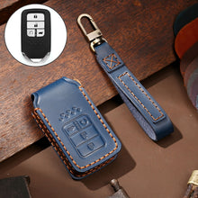 Load image into Gallery viewer, Hallmo Car Cowhide Leather Key Protective Cover Key Case for Honda Civic / Accord 4-button, For Honda Civic / Accord 4-button