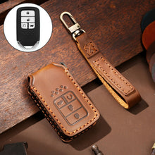 Load image into Gallery viewer, Hallmo Car Cowhide Leather Key Protective Cover Key Case for Honda Civic / Accord 4-button, For Honda Civic / Accord 4-button
