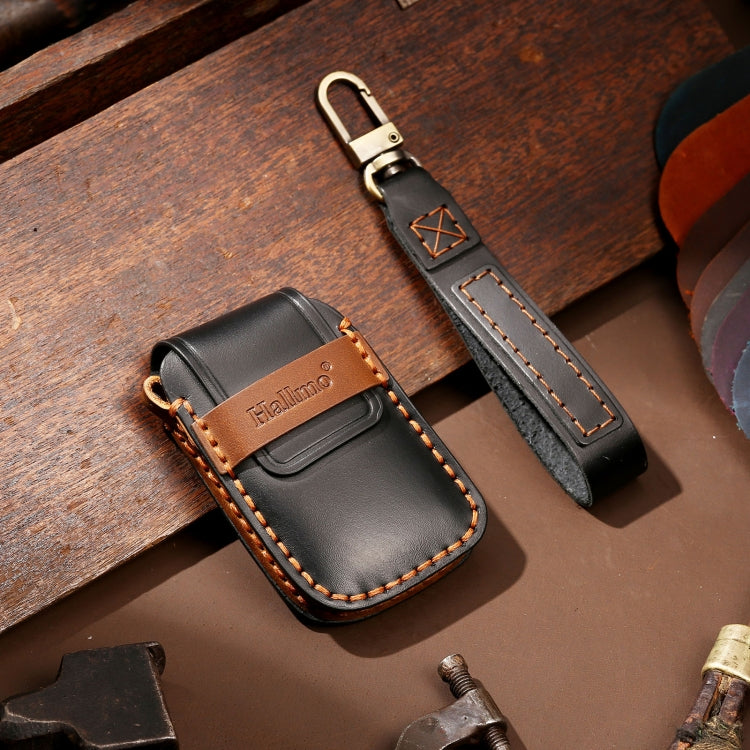 Hallmo Car Cowhide Leather Key Protective Cover Key Case for Volkswagen Lavida A Style, For Volkswagen Lavida A Style