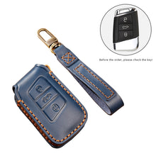 Load image into Gallery viewer, Hallmo Car Cowhide Leather Key Protective Cover Key Case for Volkswagen Lavida A Style, For Volkswagen Lavida A Style