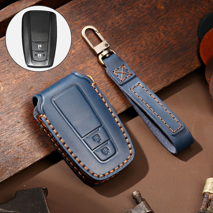 Hallmo Car Cowhide Leather Key Protective Cover Key Case for Toyota Corolla 2018 2-button, For Toyota Corolla 2018 2-button