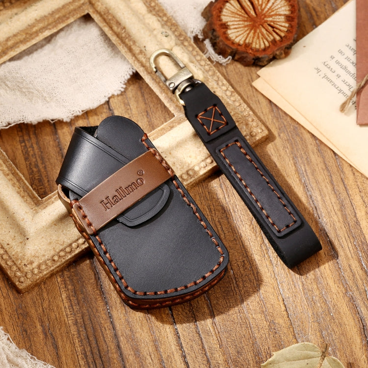 Hallmo Car Cowhide Leather Key Protective Cover Key Case for Volkswagen Golf 8, For Volkswagen Golf 8