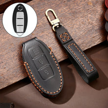 Load image into Gallery viewer, Hallmo Car Cowhide Leather Key Protective Cover Key Case for Nissan Sylphy 2-button, For Nissan Sylphy 2-button