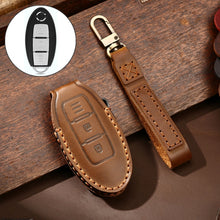 Load image into Gallery viewer, Hallmo Car Cowhide Leather Key Protective Cover Key Case for Nissan Sylphy 2-button, For Nissan Sylphy 2-button