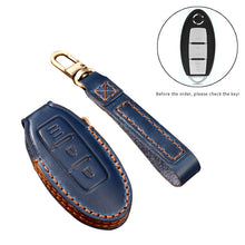 Load image into Gallery viewer, Hallmo Car Cowhide Leather Key Protective Cover Key Case for Nissan Sylphy 2-button, For Nissan Sylphy 2-button