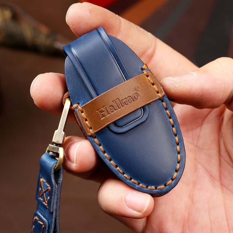 Hallmo Car Cowhide Leather Key Protective Cover Key Case for Nissan Sylphy 2-button, For Nissan Sylphy 2-button