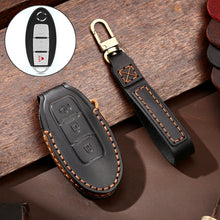Load image into Gallery viewer, Hallmo Car Cowhide Leather Key Protective Cover Key Case for Nissan Sylphy 3-button Horn, For Nissan Sylphy 3-button Horn, Fr Nissan Sylphy 3-button Horn