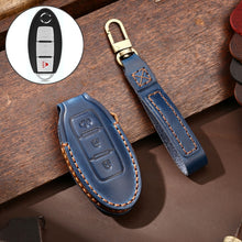 Load image into Gallery viewer, Hallmo Car Cowhide Leather Key Protective Cover Key Case for Nissan Sylphy 3-button Horn, For Nissan Sylphy 3-button Horn, Fr Nissan Sylphy 3-button Horn